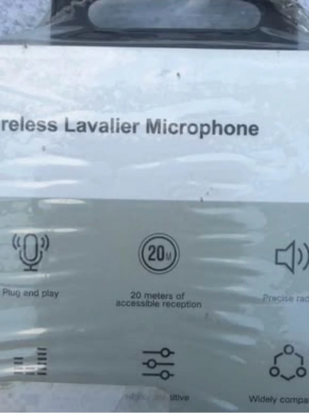 Wireless Lavalier Microphone Clip-On for Smartphones - Black